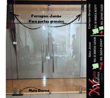 Porta dupla com ferragem Jumbo ( grandes dimensões) 